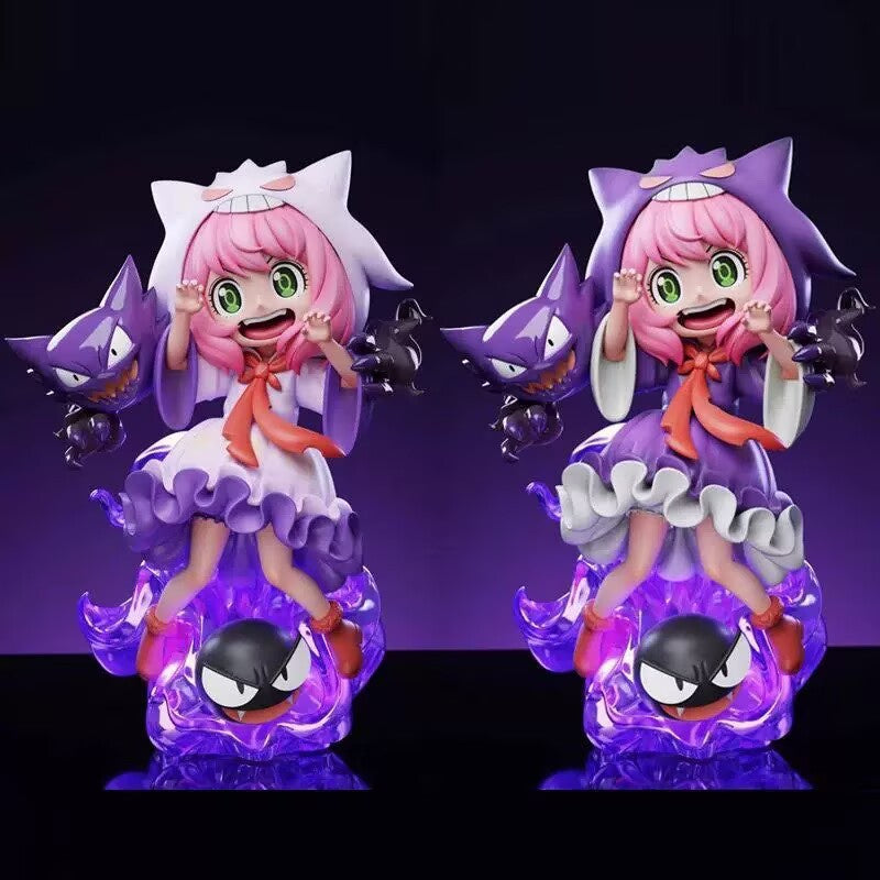 Pokemon Anya Forger Gengar Ghost Type Two‑Color Diorama Statue