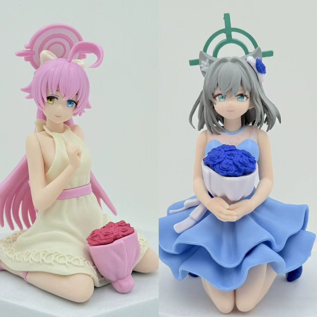 Blue Archive Hoshino Shiroko bouquet dress figure set