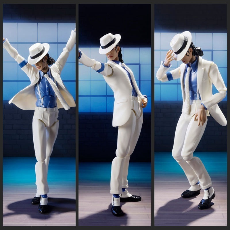 Michael Jackson Moon Walk Mobile Doll Model Ornament Box Set Handmade