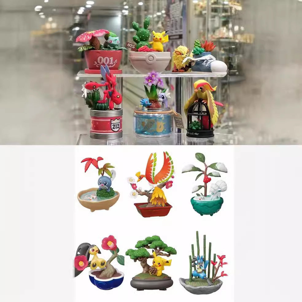 Pokemon Bonsai Potted Scene GK Statue Set