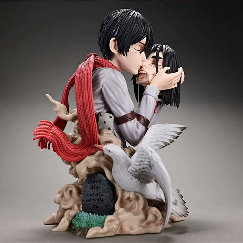 Attack on Titan Mikasa kiss Eren grave statue