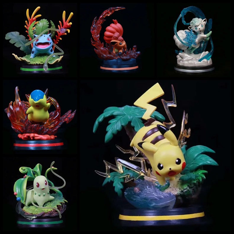 Pokemon Skill Scene Diorama GK Statue Set