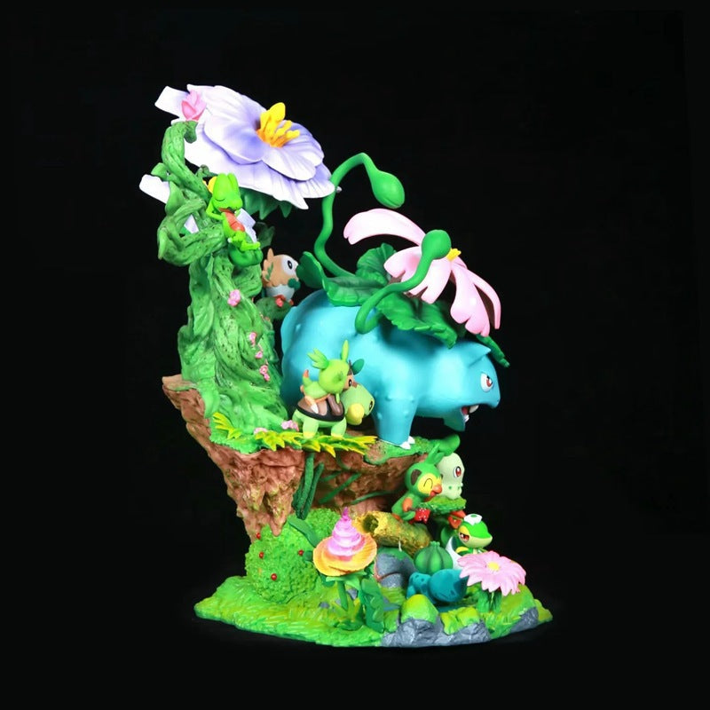 Pokemon Grass Type Family GK Diorama Statue