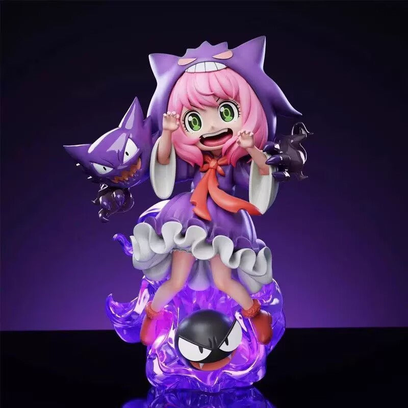 Pokemon Anya Forger Gengar Ghost Type Two‑Color Diorama Statue