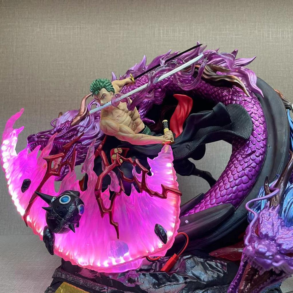 One Piece Roronoa Zoro dragon light up GK statue