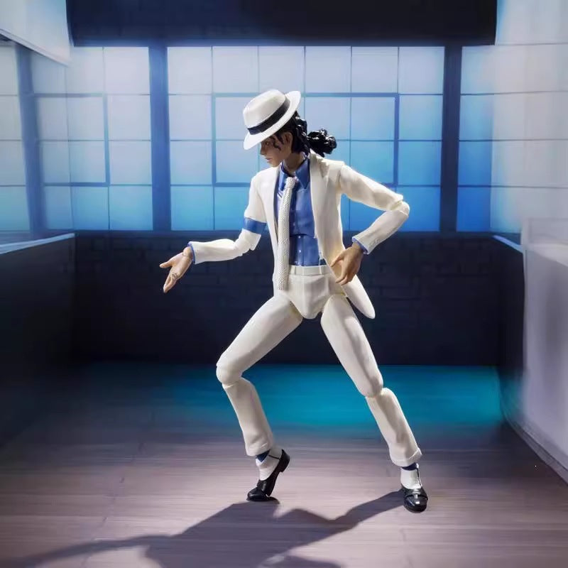 Michael Jackson Moon Walk Mobile Doll Model Ornament Box Set Handmade
