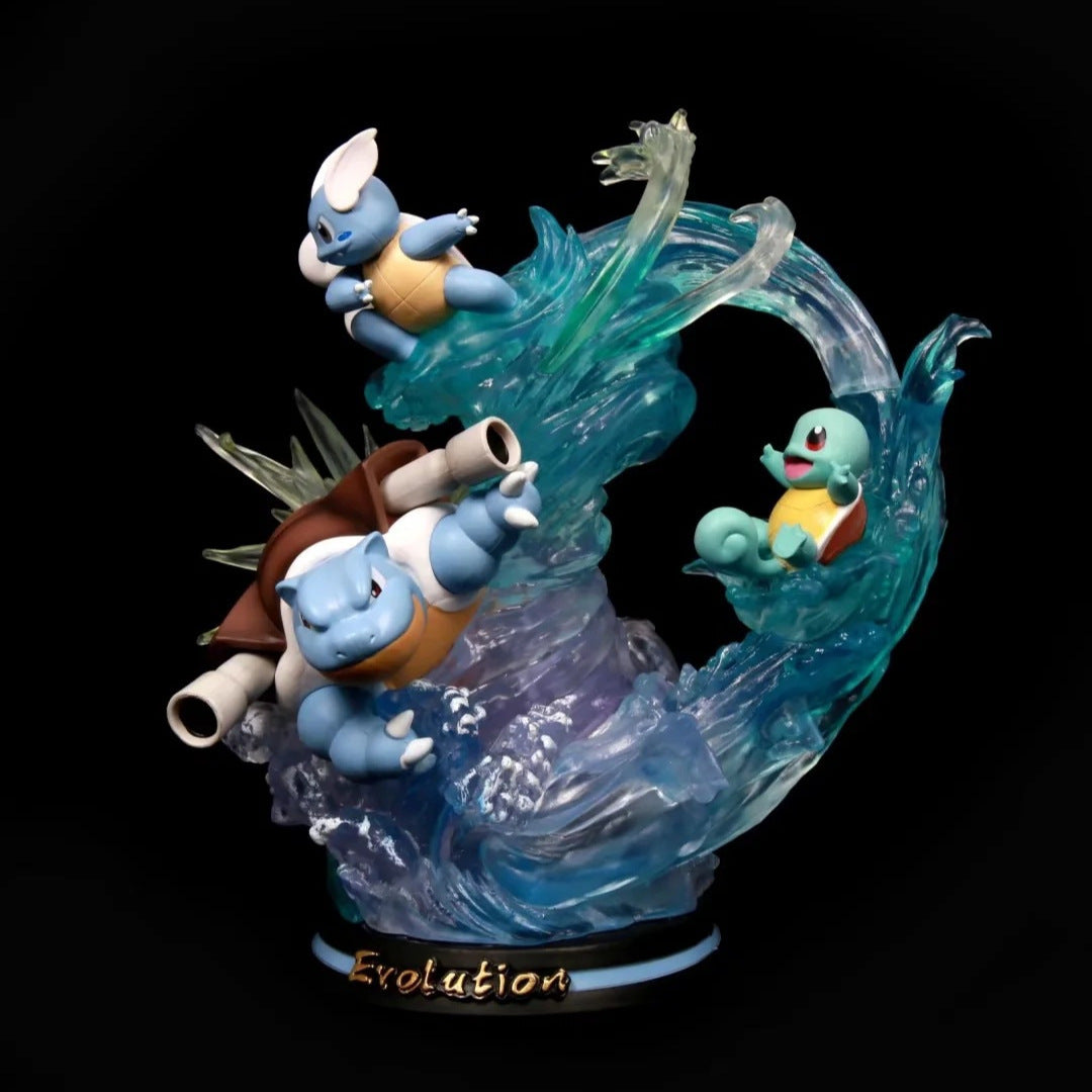 Pokemon Squirtle Wartortle Blastoise GK Diorama Statue