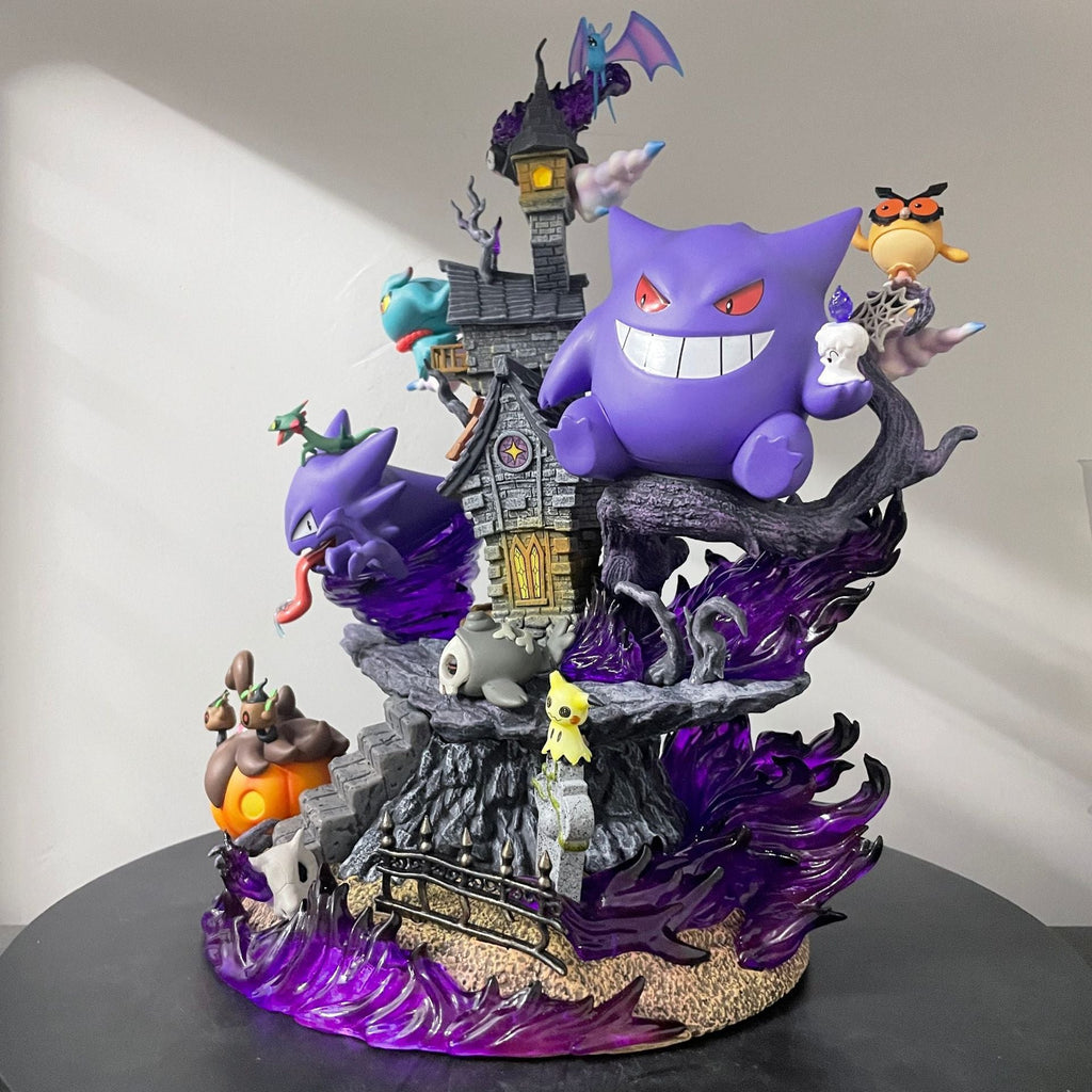 Pokemon Ghost‑Type Pokemon Halloween Haunted House Diorama Statue