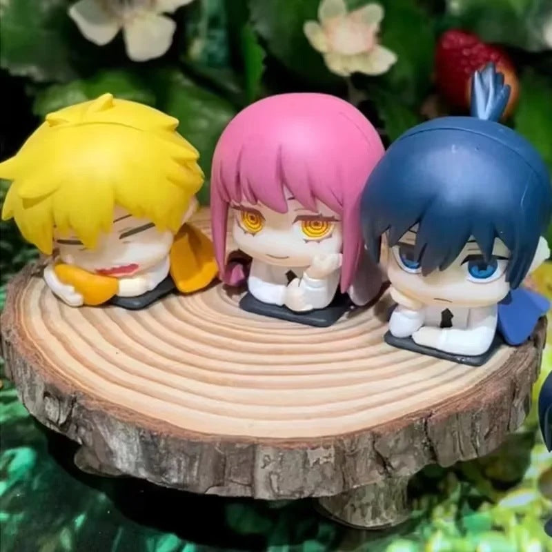 Chainsaw Man Sleepy Lying‑down Chibi Mini Figure 5‑Pcs Set