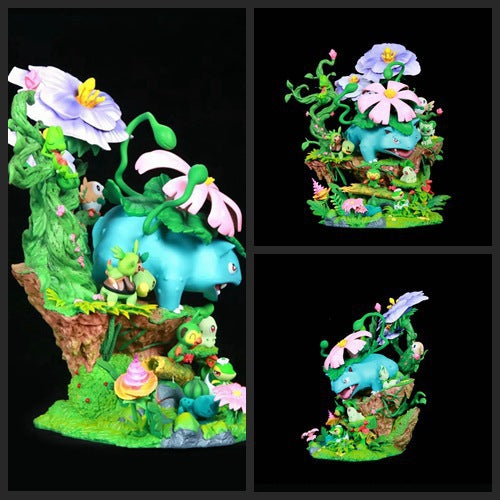 Pokemon Grass Type Family GK Diorama Statue