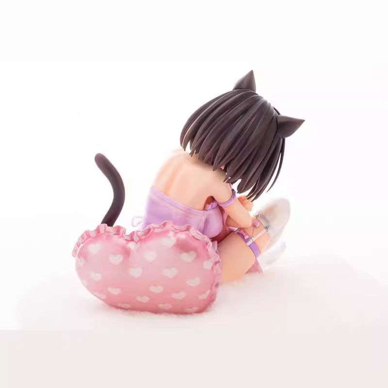 anime cat girl figure purple lingerie