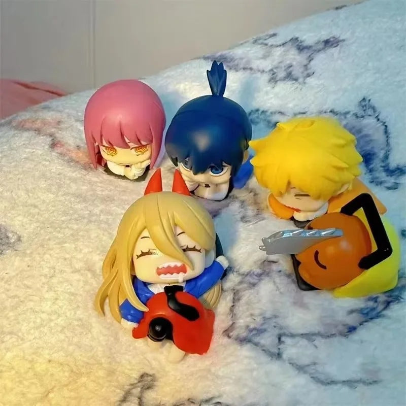 Chainsaw Man Sleepy Lying‑down Chibi Mini Figure 5‑Pcs Set