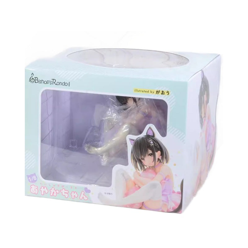 anime cat girl figure purple lingerie