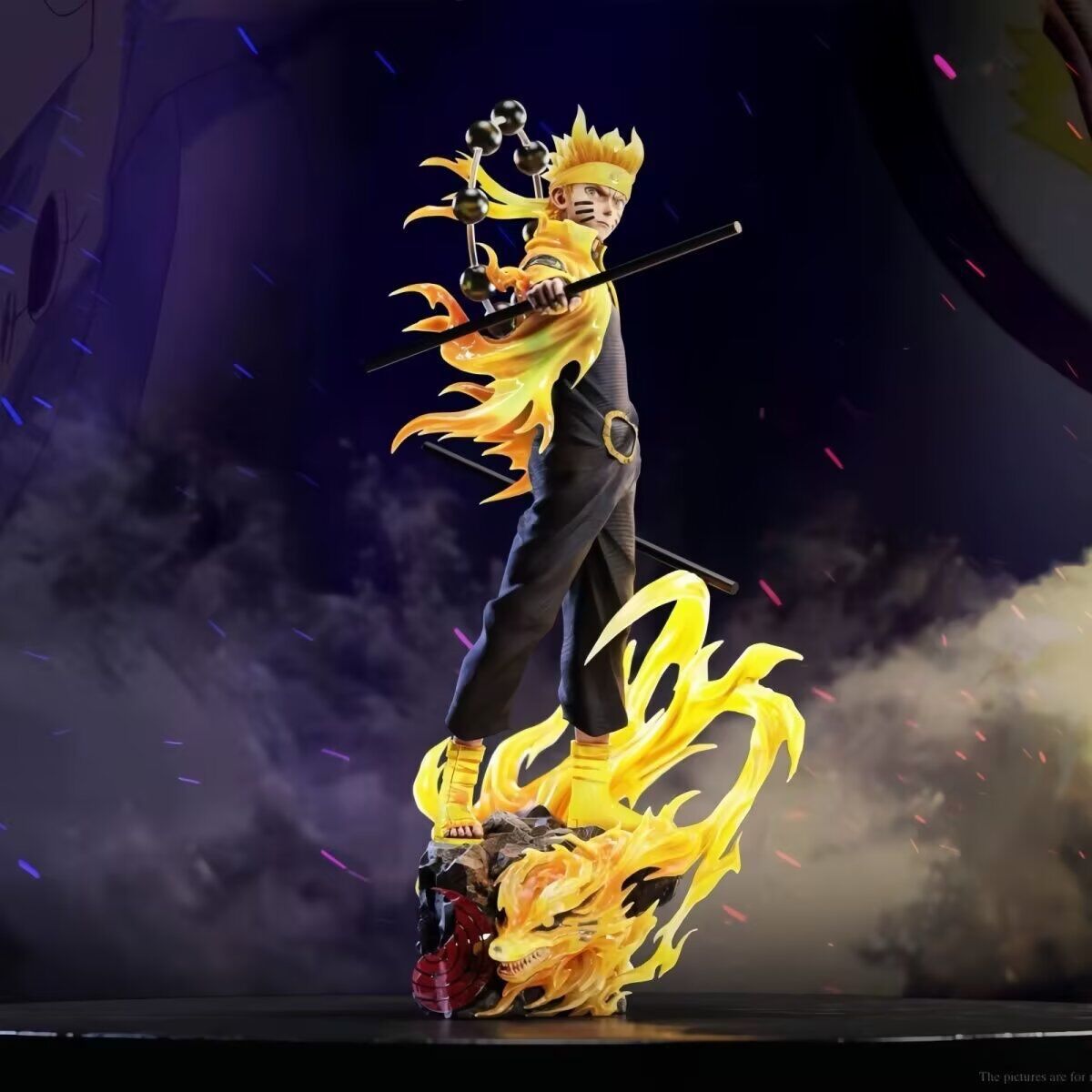 Naruto Sasuke Naruto Uzumaki Oxygen deficient New Three Ninja Resonance Model Statue Ornament Box Set Handmade