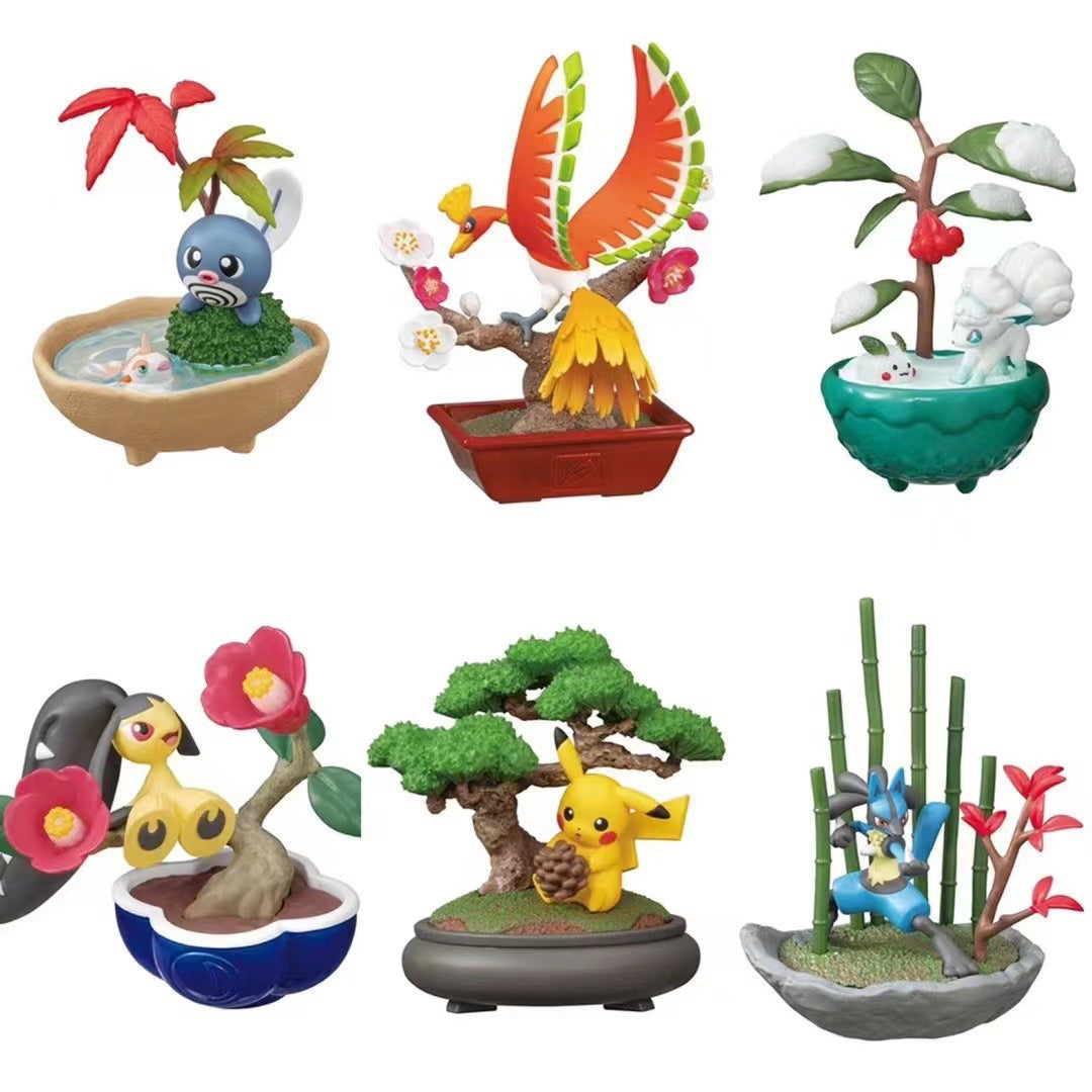 Pokemon Bonsai Potted Scene GK Statue Set